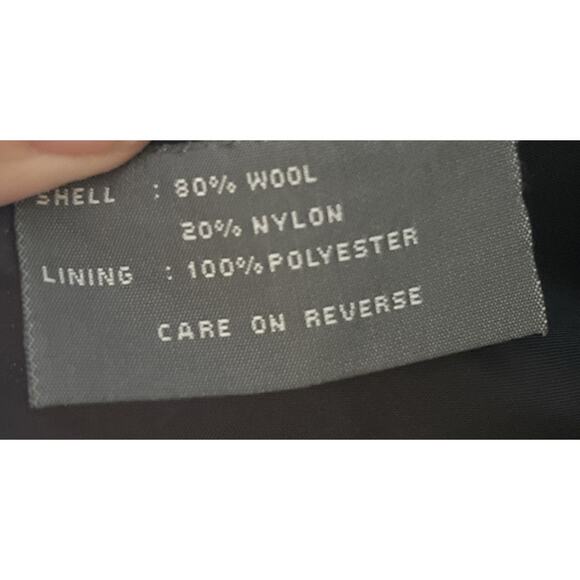 KENNETH COLE REACTION Women's Wool Blend Long Black Coat size 8 - Picture 8 of 8